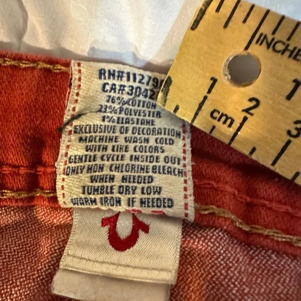 Hashtag True Religion Jeans Waist 30X29 Inches Straight Red